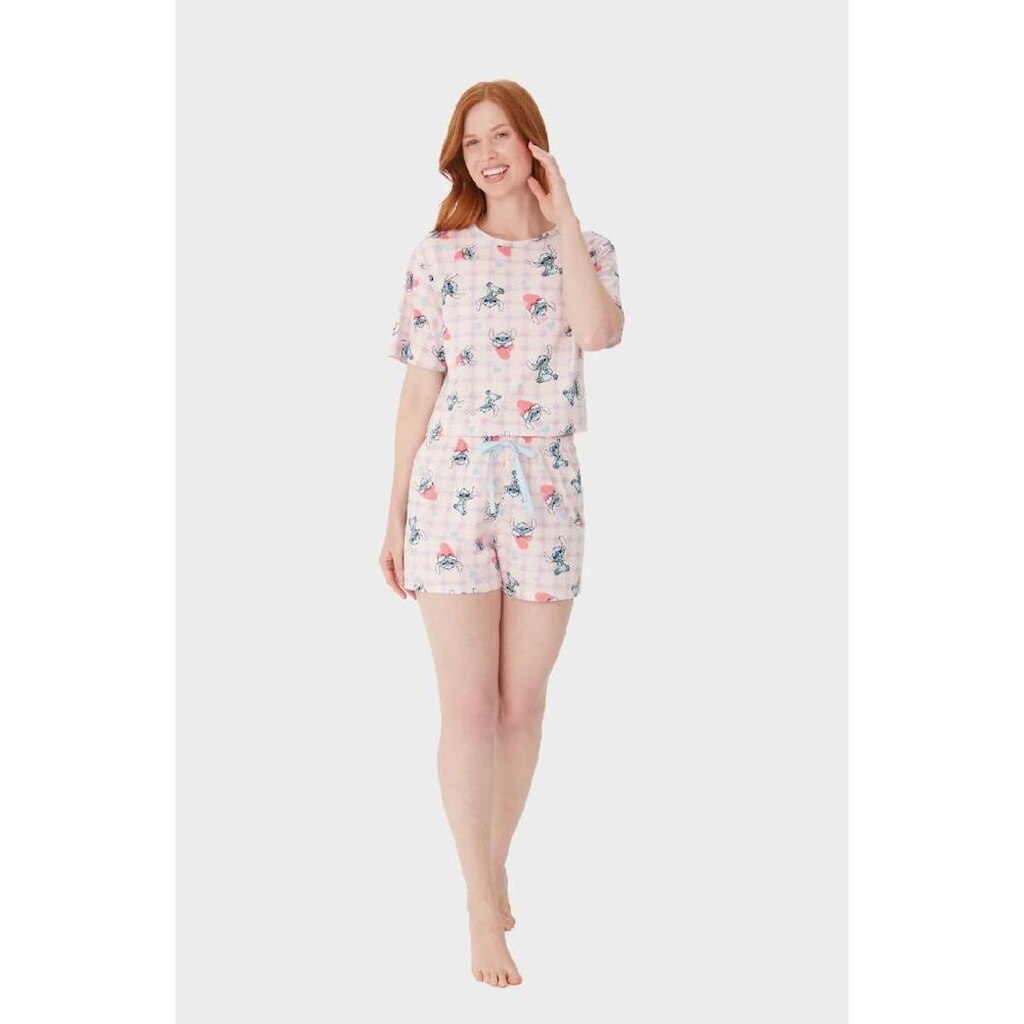 Pijama Feminino Stitch Manga Curta Malwee Ref. 133016