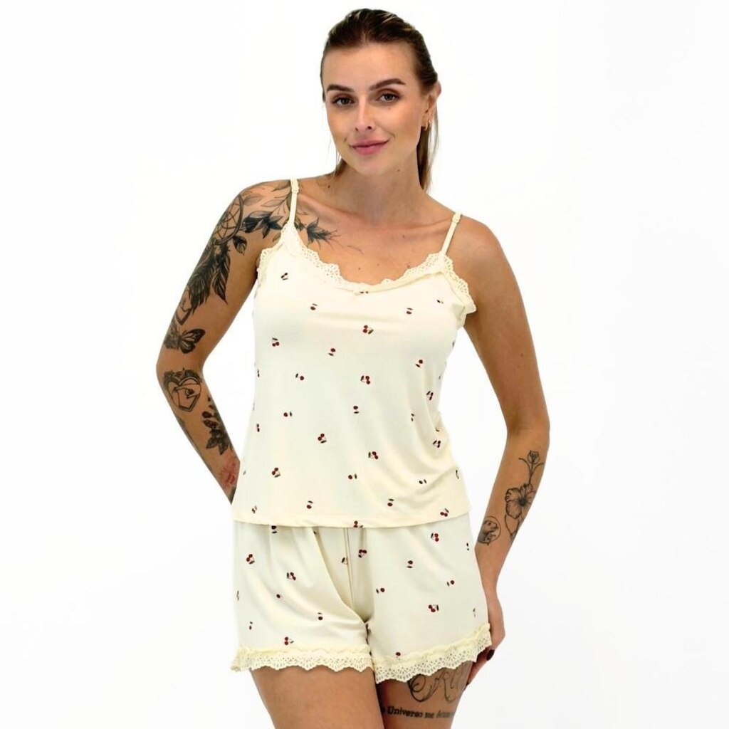 Pijama Hering com Alça e Shorts Feminino