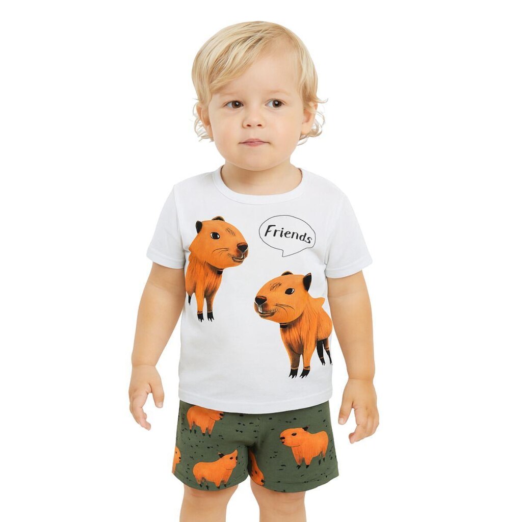 Pijama Infantil Bebê Menino Capivara Brilha no Escuro Kyly