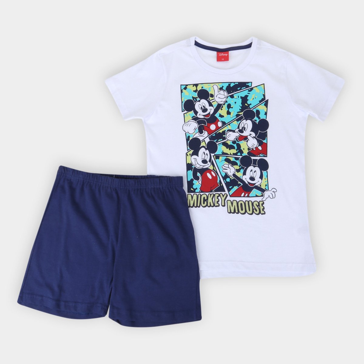Pijama Infantil Evanilda Disney Mickey Masculino - Branco Menor preço em Pijama Infantil Evanilda Disney Mickey Masculino - Branco