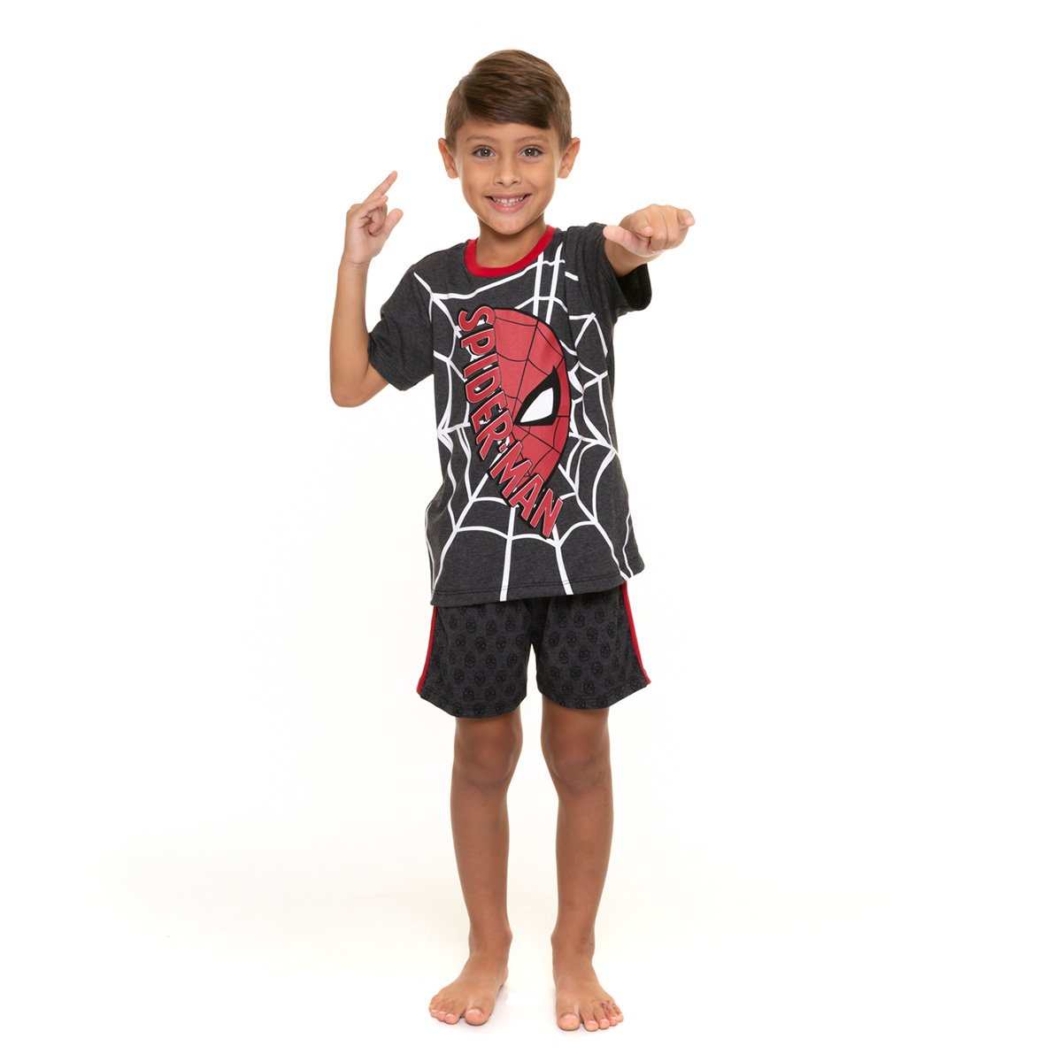Pijama Infantil Evanilda Marvel Homem-Aranha Masculino - Chumbo Menor preço em Pijama Infantil Evanilda Marvel Homem-Aranha Masculino - Chumbo