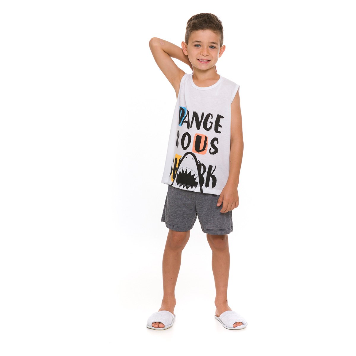 Pijama Infantil Evanilda Shark Feminino
