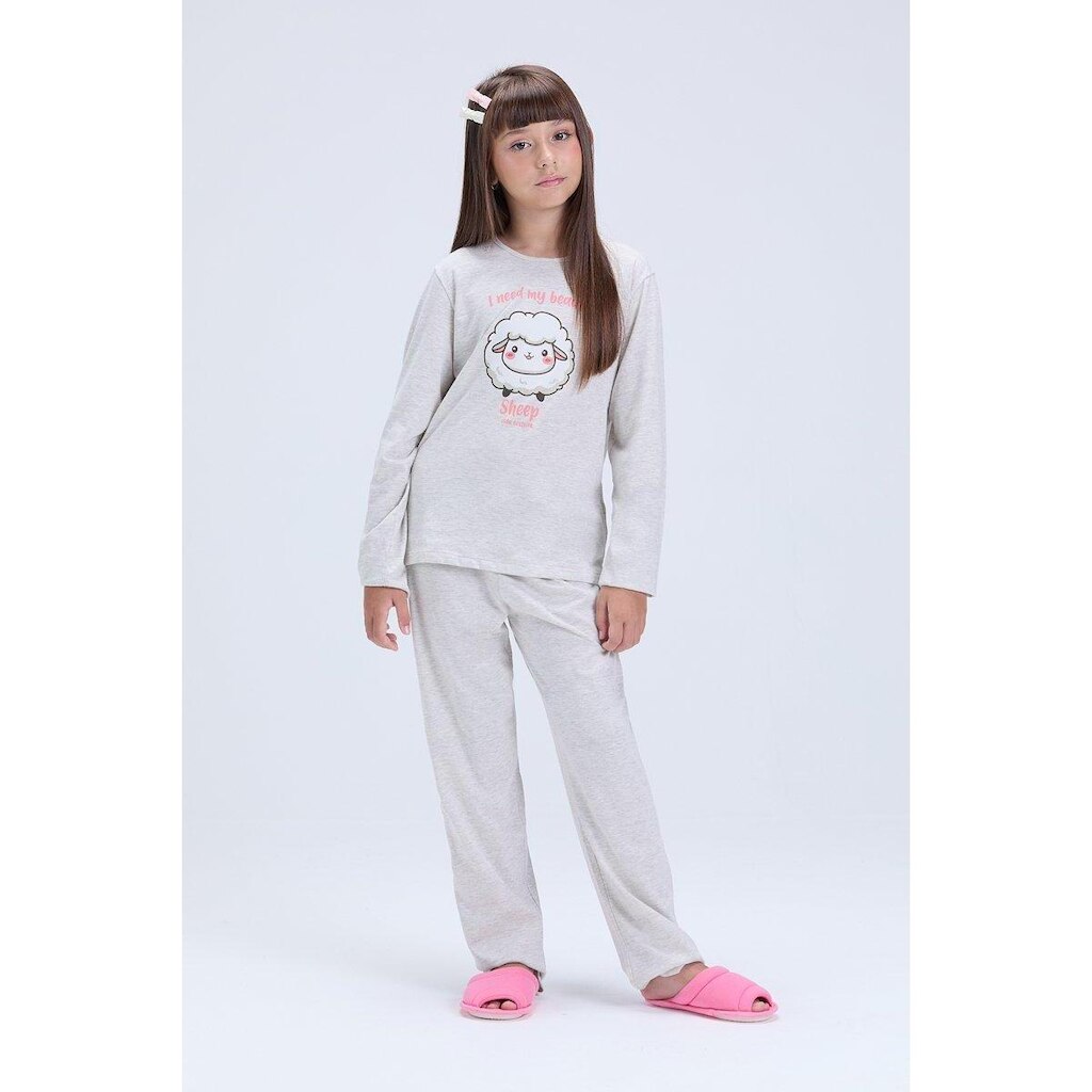 Pijama Infantil Feminino Inverno Algodão Ovelhinha