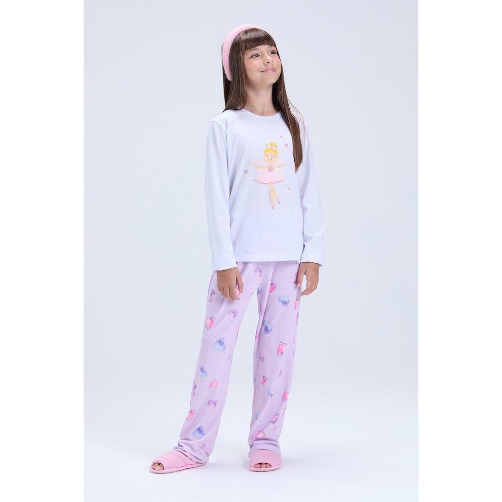 Pijama Infantil Feminino Inverno Estampa de Fada