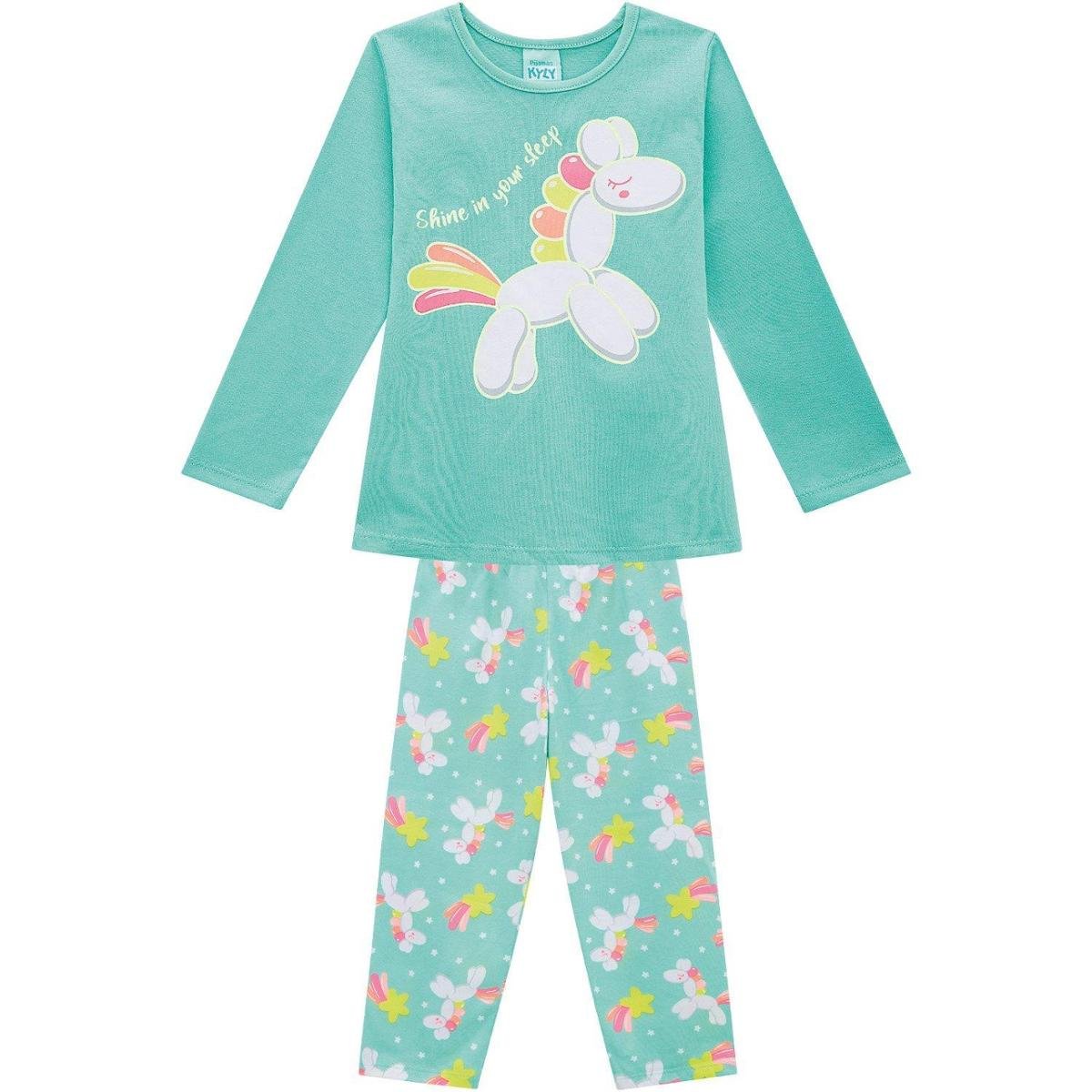 Pijama Infantil Feminino Kyly Meia Malha 111645.70116.12 Kyly - Verde Menor preço em Pijama Infantil Feminino Kyly Meia Malha 111645.70116.12 Kyly - Verde