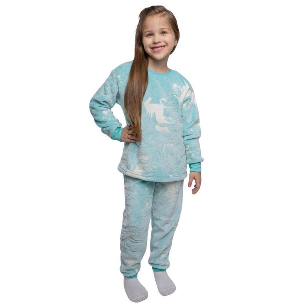 PIJAMA INFANTIL FEMININO MENINAS INVERNO FLEECE 6 MESES A 16 ANOS QUENTINHO PARA O FRIO ULTRA SOFT P