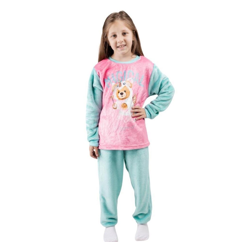 PIJAMA INFANTIL FEMININO MENINAS INVERNO FLEECE 6 MESES A 16 ANOS QUENTINHO PARA O FRIO ULTRA SOFT P