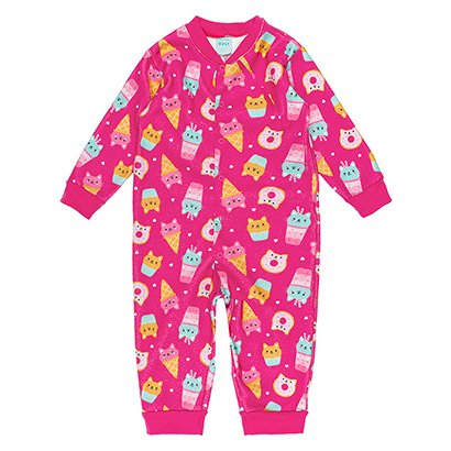 Pijama Infantil Macacão Kyly Soft Quentinho Estampado Menina - Feminino