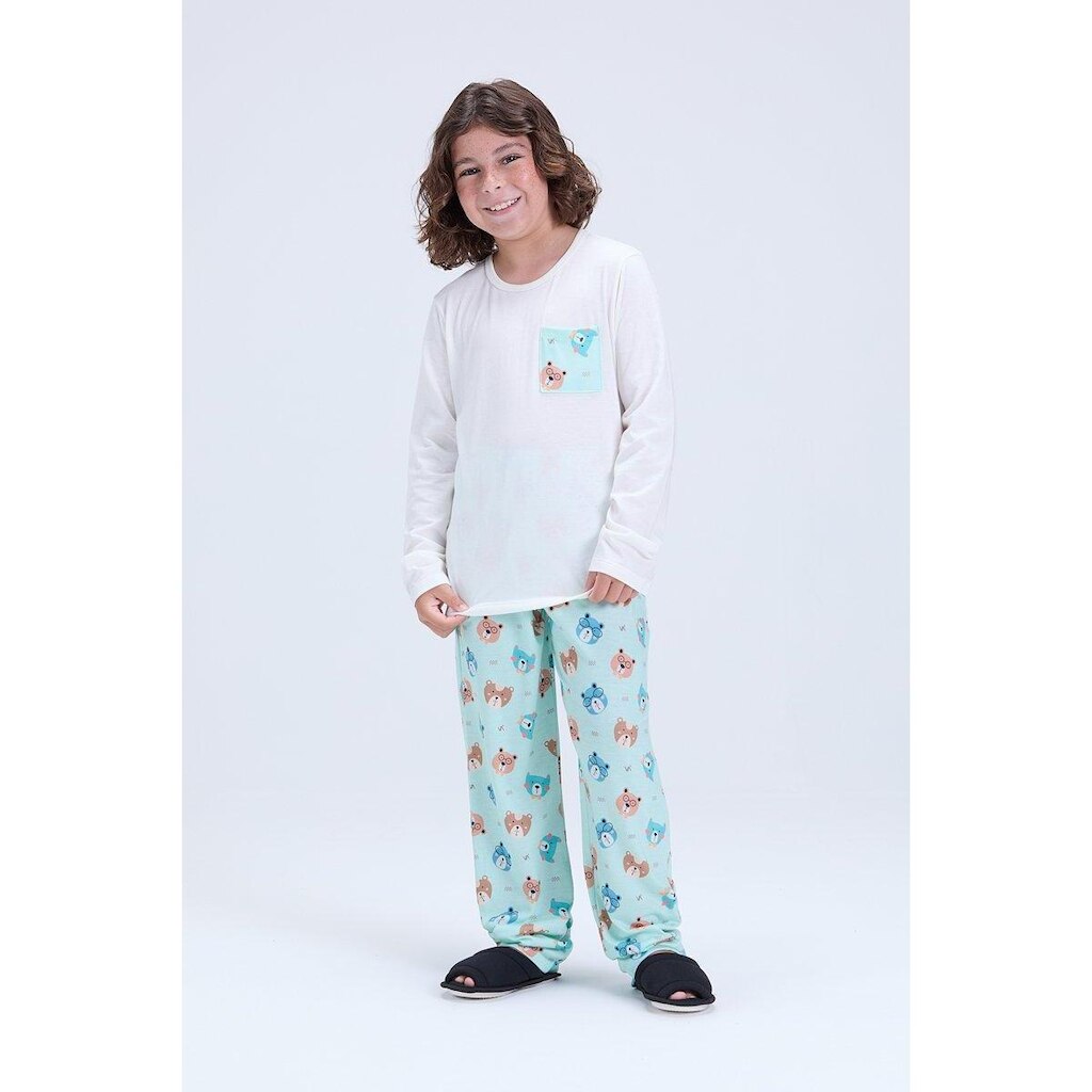 Pijama Infantil Masculino Inverno Bolsinho Estampado