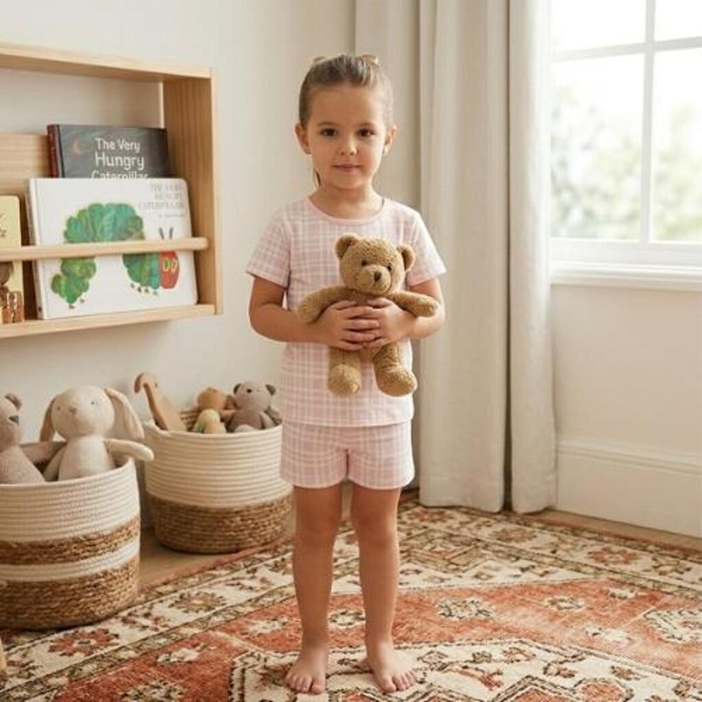 Pijama Infantil Menina Algodão Xadrez Rosa e Verde 4YOU- Cativa