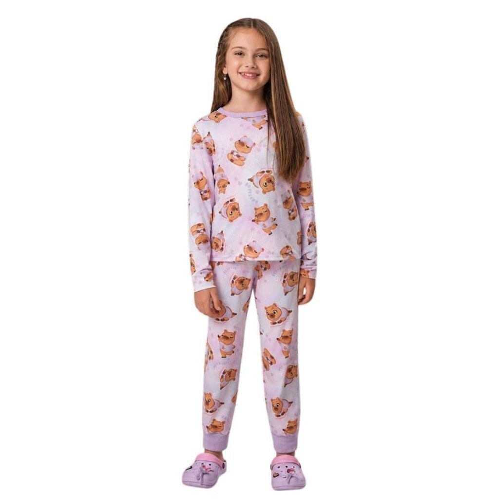 Pijama Infantil Menina Blusa e Calça Capivara Cinti