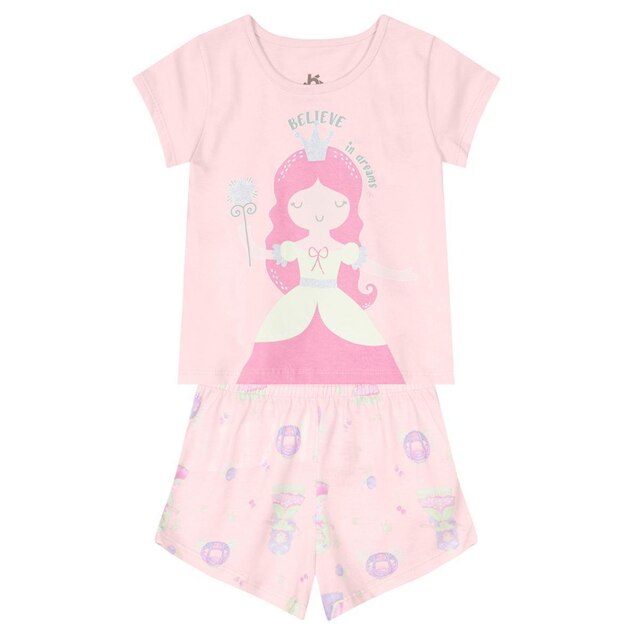 Pijama Infantil Menina Com Estampa Brilha No Escuro Brandili