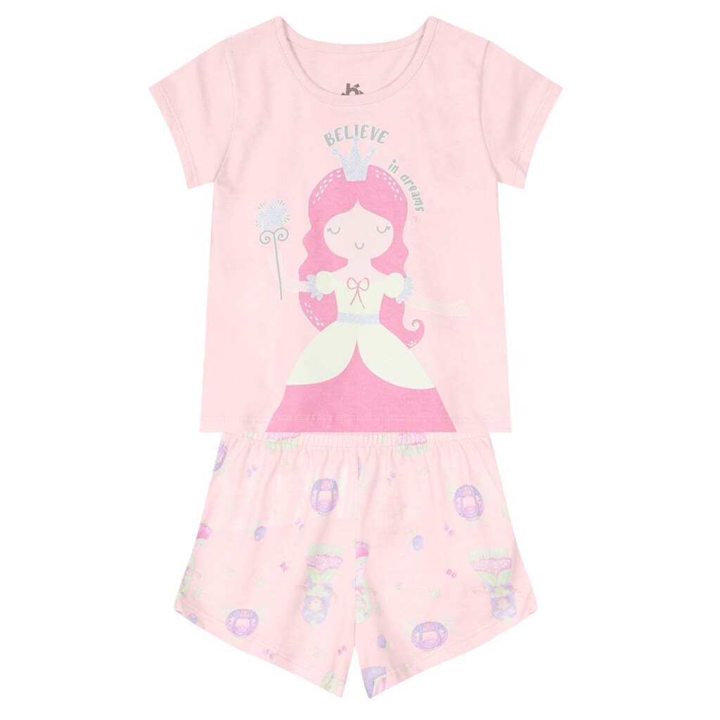 Pijama Infantil Menina Com Estampa Brilha No Escuro Brandili