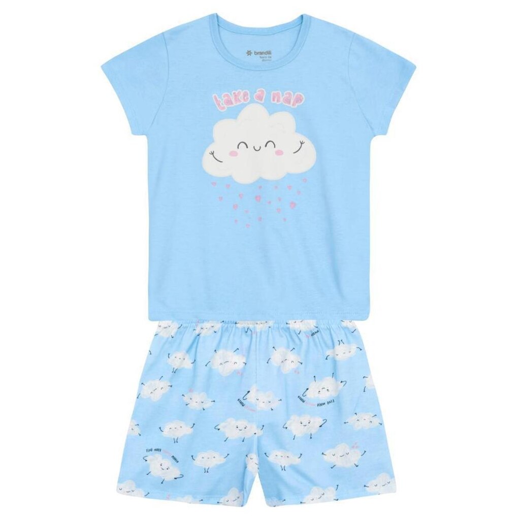 Pijama infantil menina em meia malha Brandili