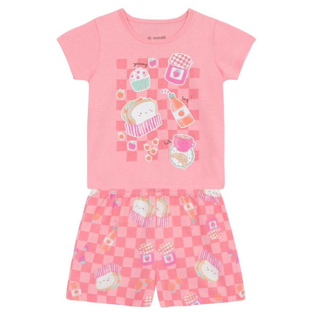 Pijama infantil menina em meia malha Brandili