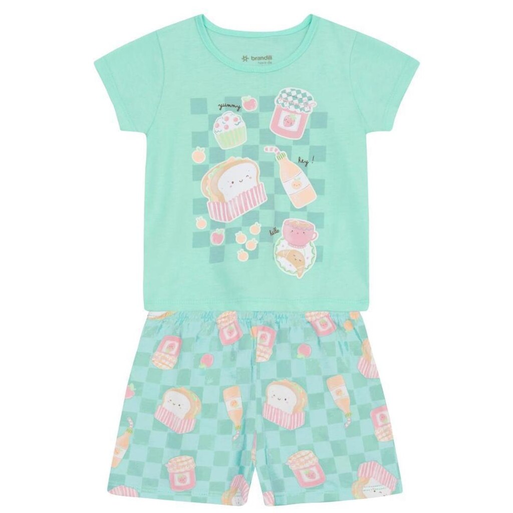 Pijama infantil menina em meia malha Brandili