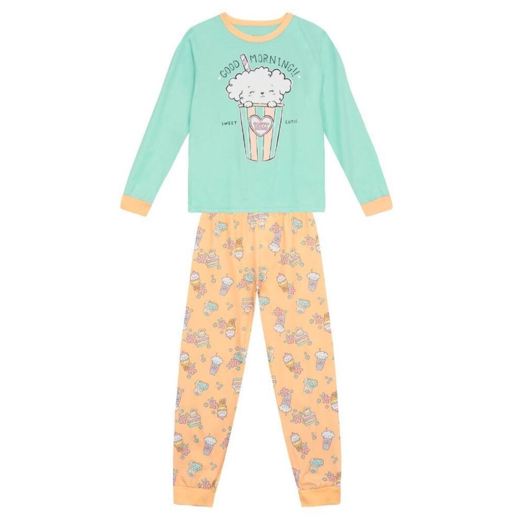 Pijama infantil menina em meia malha Brandili