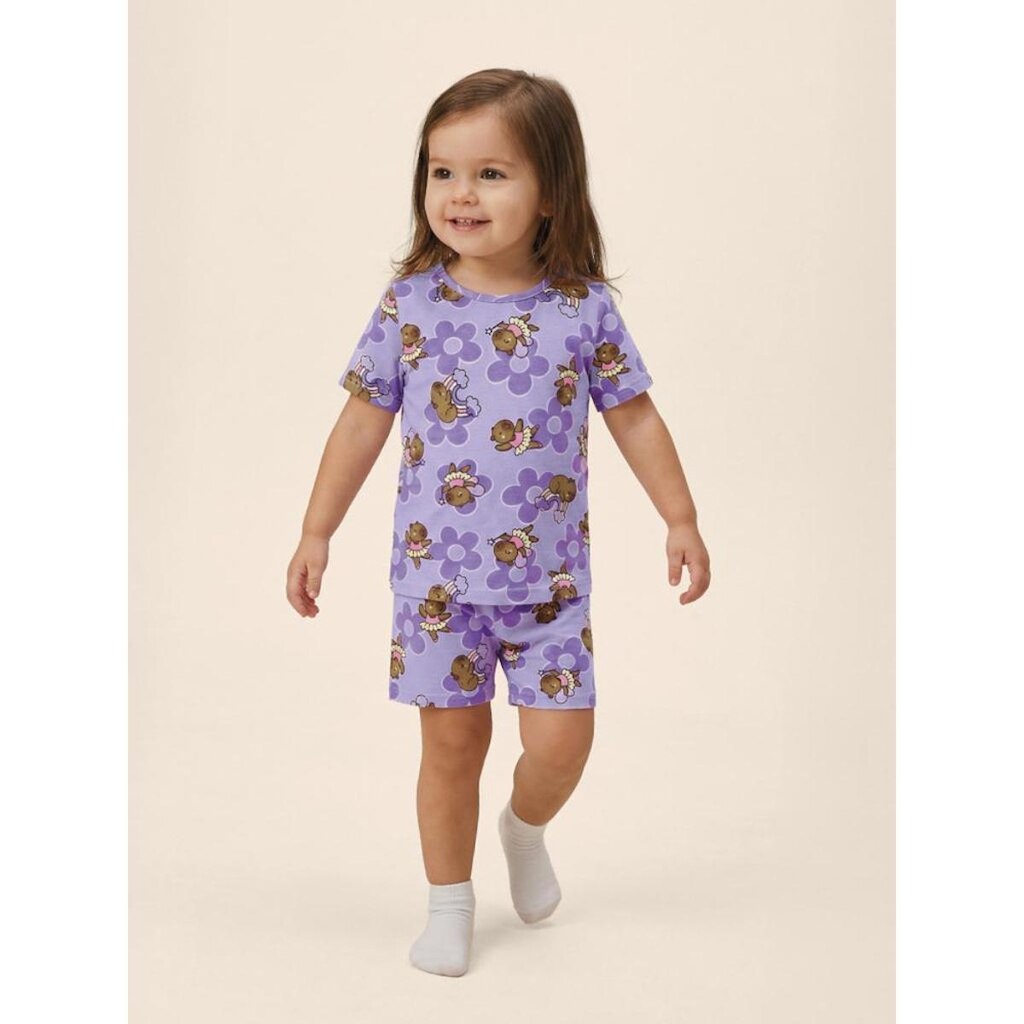 Pijama Infantil Menina Malha Brilha Escuro Malwee Ref 139928
