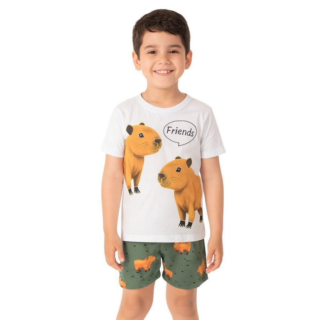 Pijama Infantil Menino Capivara Brilha no Escuro Kyly