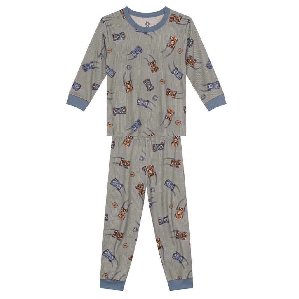 Pijama Infantil Menino com Estampa Rotativa Carrinho Brandili