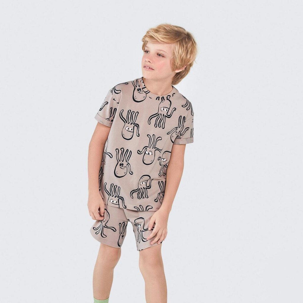 Pijama Infantil Menino Marrom Estampa Polvo Azul Hering