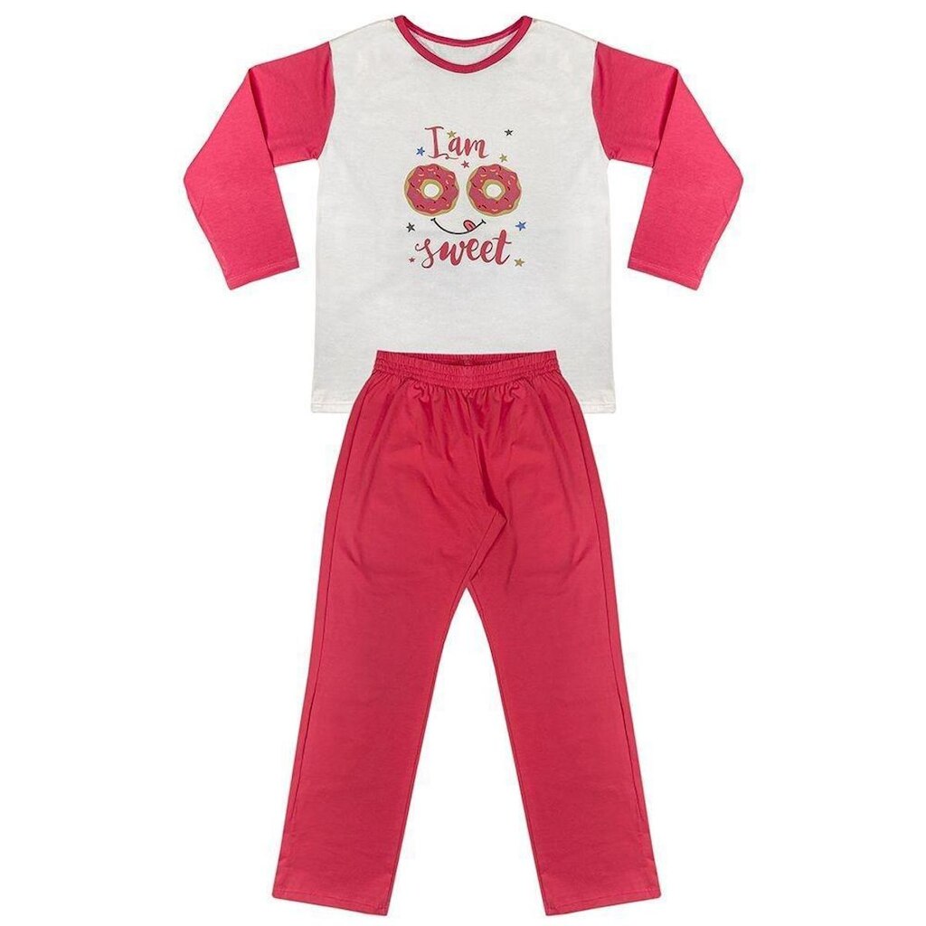 Pijama Juvenil Look Jeans Feminino Donuts