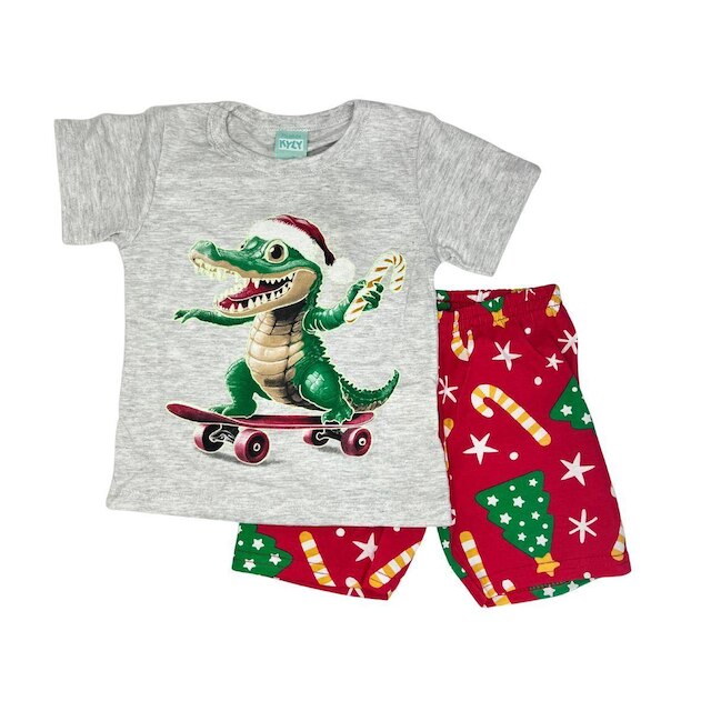 Pijama Juvenil Menino Natal Brilha no Escuro Kyly