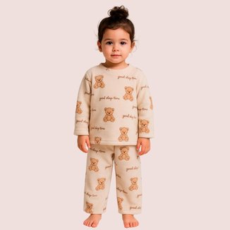 Pijama Juvenil Quentinho Com Calça Estampada Blue