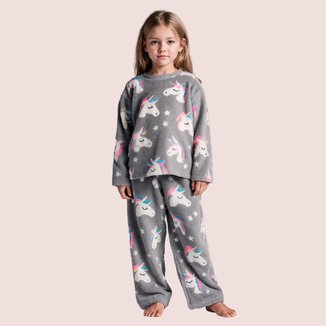Pijama Juvenil Quentinho Com Calça Estampada Blue
