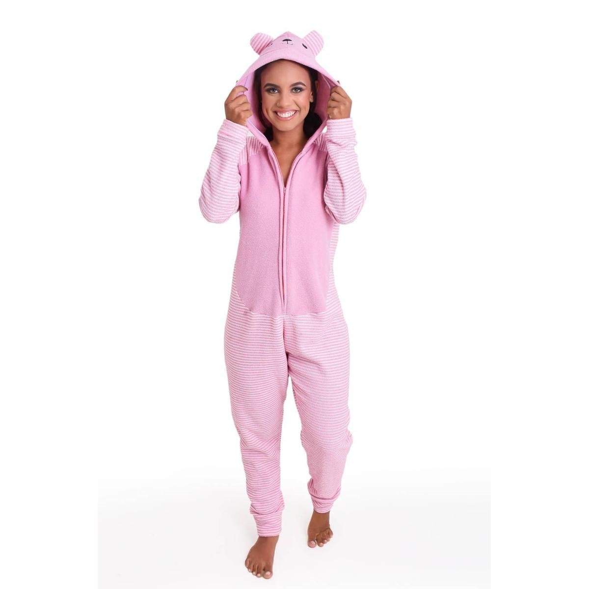 Pijama Kigurumi Macacão Feminino Adulto Quentinho Plush Zattini