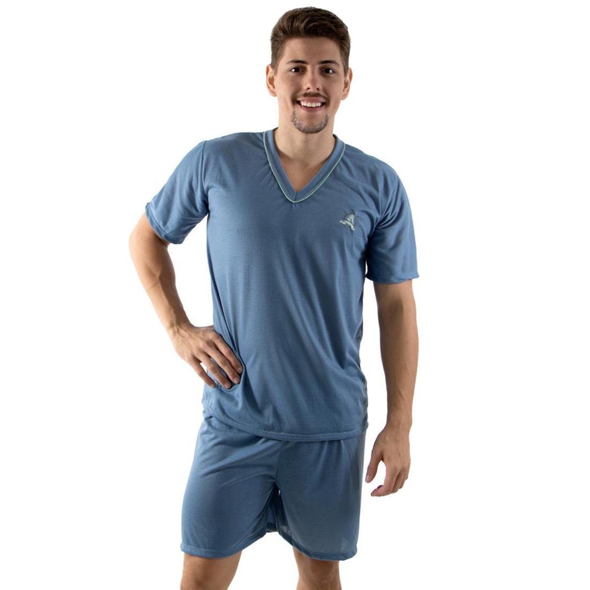 Pijama Linha Noite Curto Masculino Menor preço em Pijama Linha Noite Curto Masculino