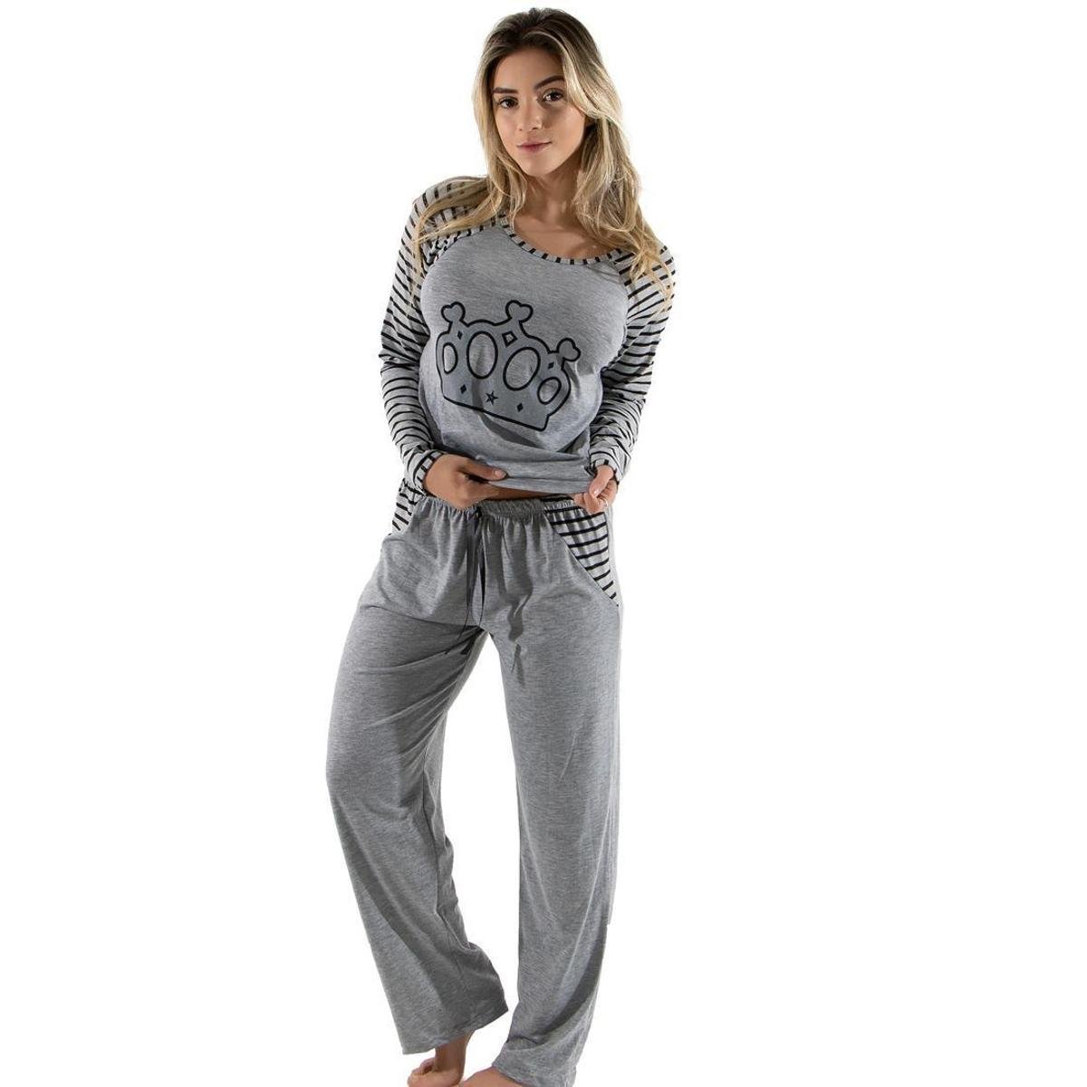 Pijama Linha Noite Longo 304 Feminino Menor preço em Pijama Linha Noite Longo 304 Feminino