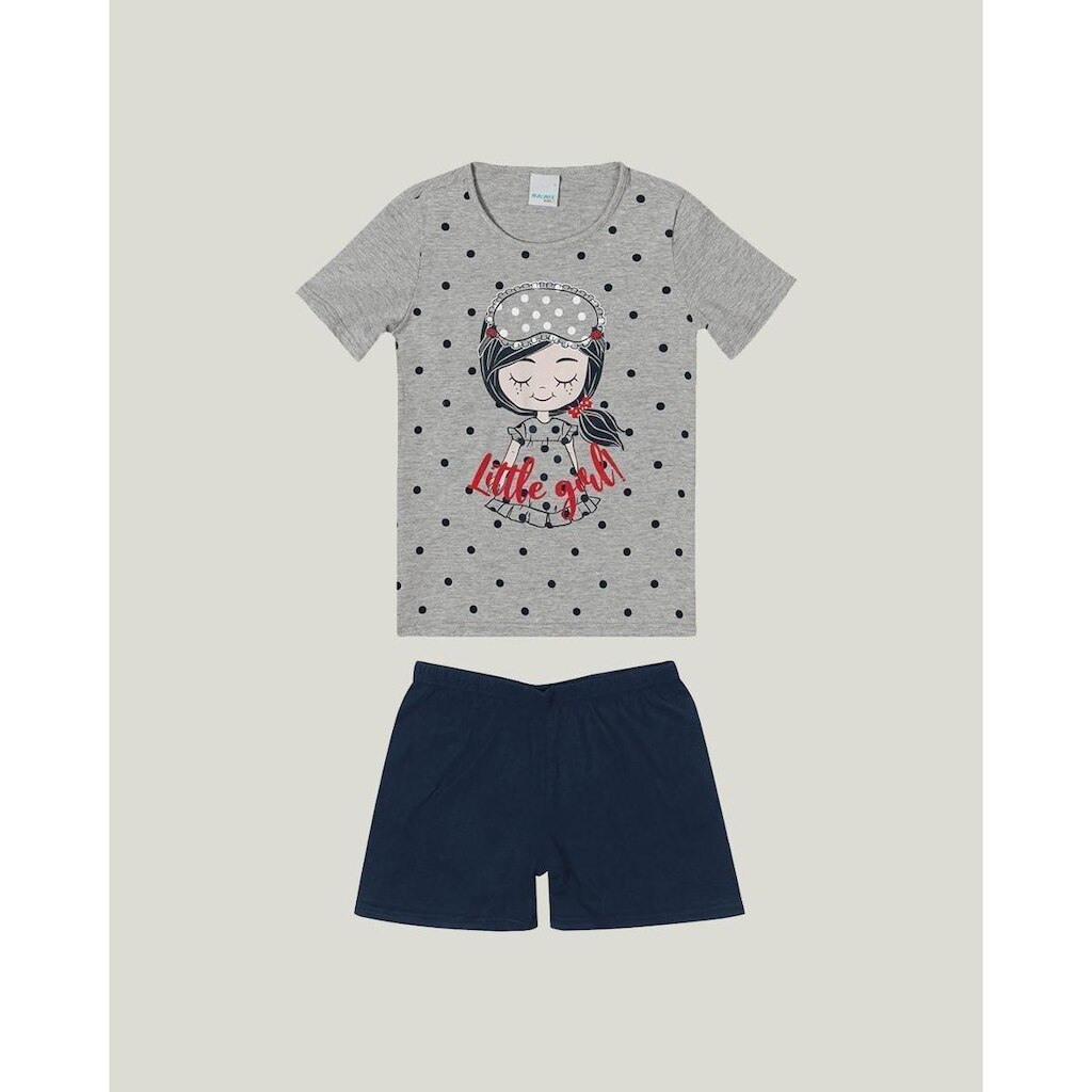 Pijama Little Girl Menina Malwee Kids Cinza Claro - 6 Malwee Kids