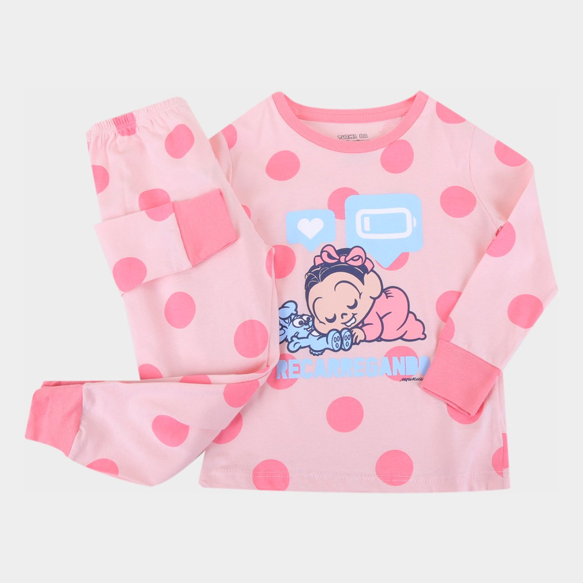 Pijama Longo Bebê Evanilda Turma da Mônica Feminino - Rosa Claro Menor preço em Pijama Longo Bebê Evanilda Turma da Mônica Feminino - Rosa Claro