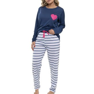 Pijama Longo Feminino Sepie 2293 Listras