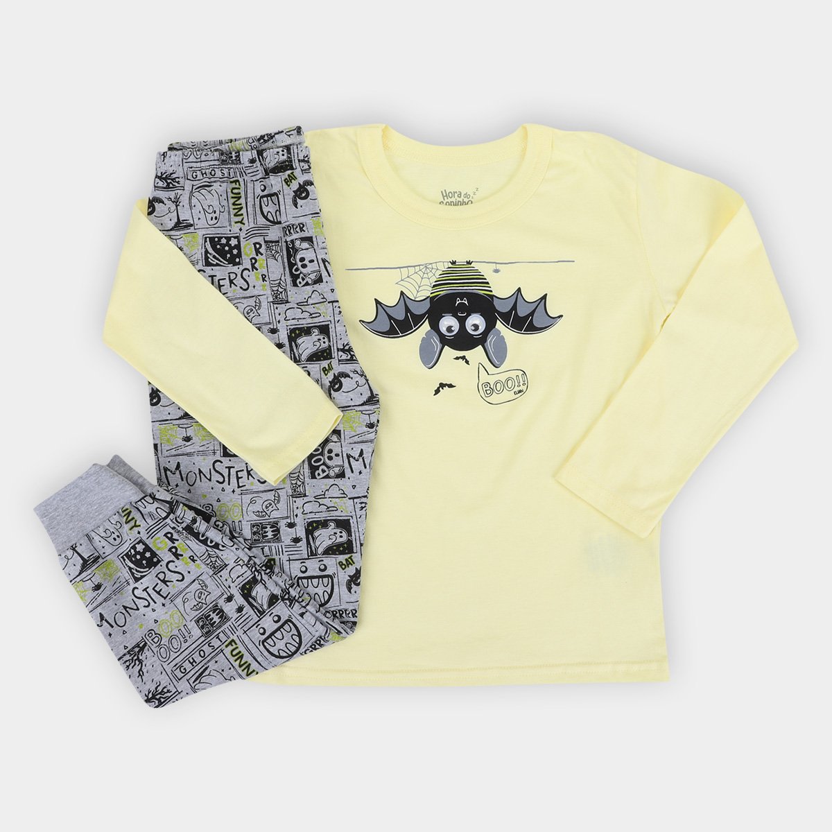 Pijama Longo Infantil Elian Boo! Masculino - Amarelo Menor preço em Pijama Longo Infantil Elian Boo! Masculino - Amarelo