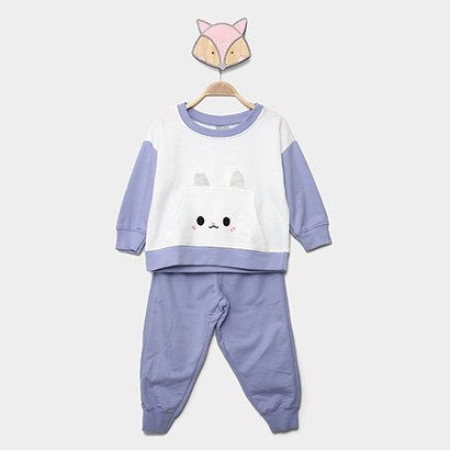 Pijama Longo Infantil Hering Coelhinho Menina - Feminino