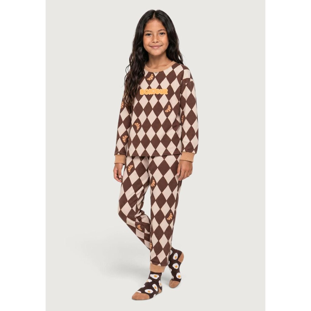 Pijama Longo Infantil Unissex Estampado Hering Kids + Renata Vanzetto