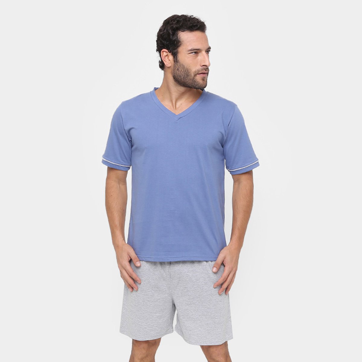 Pijama Lupo Básico - Azul Menor preço em Pijama Lupo Básico - Azul