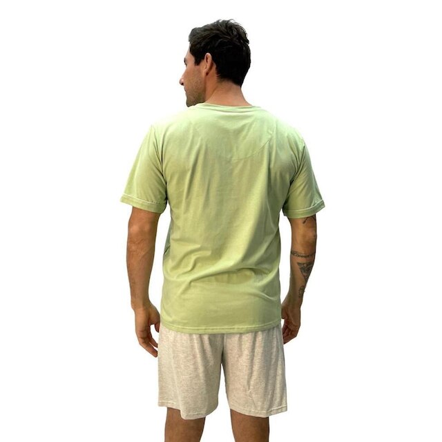 Pijama Lupo em Algodão Manga Curta com Shorts Masculino