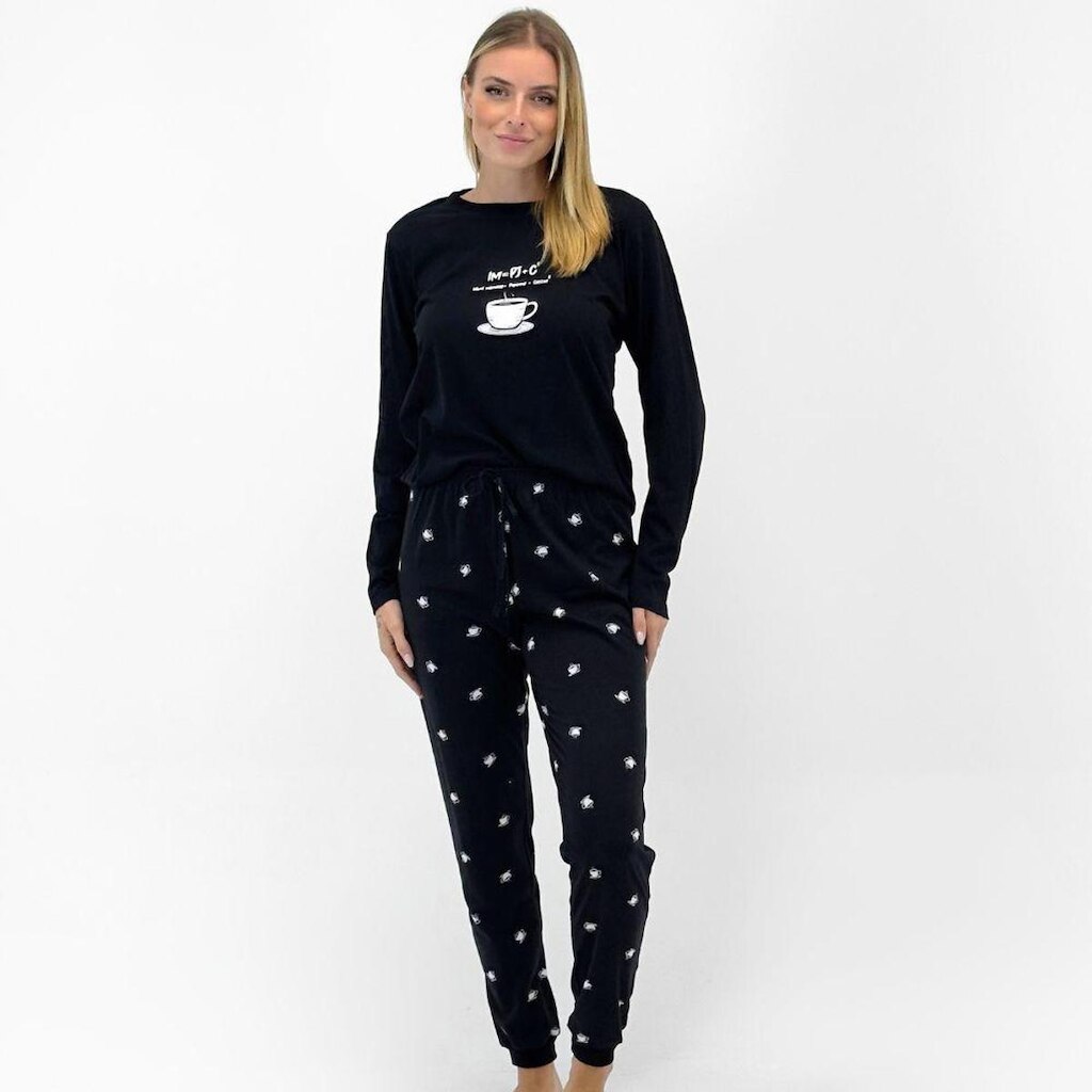 Pijama Lupo Manga Longa com Calça Estampada Feminino