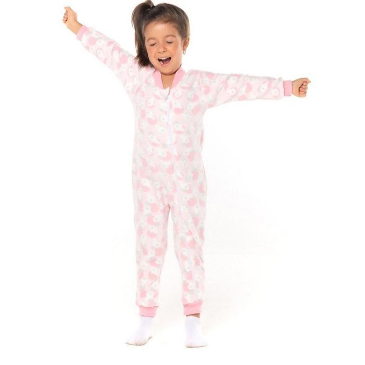 Pijama Macacão, Bebê Menina, Em Soft Flanelado, Focas - Vrasalon - Rosa |  Zattini