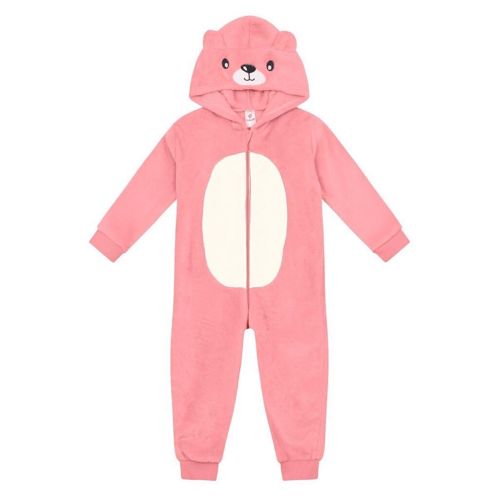 Pijama macacão unissex infantil peluciado Brandili