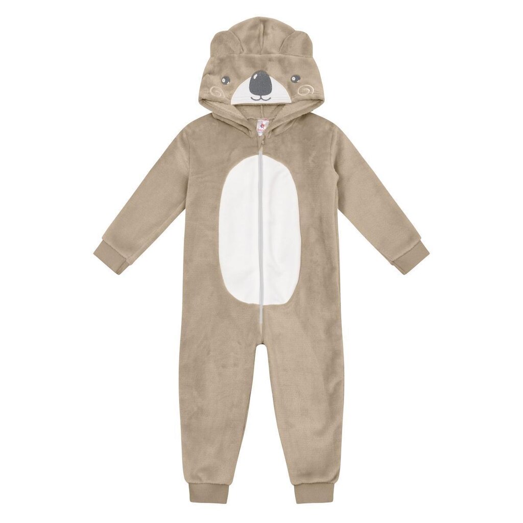 Pijama macacão unissex infantil peluciado Brandili
