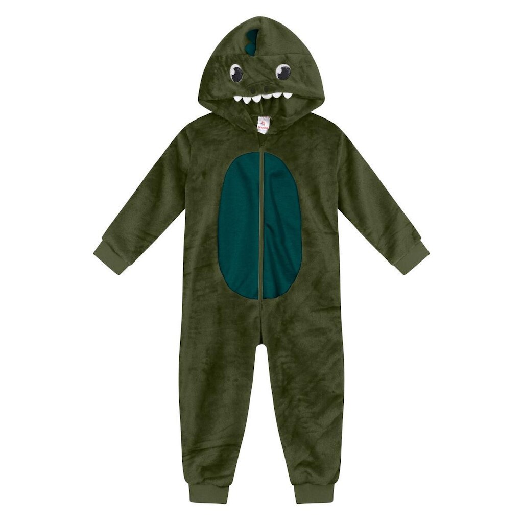 Pijama macacão unissex infantil peluciado Brandili