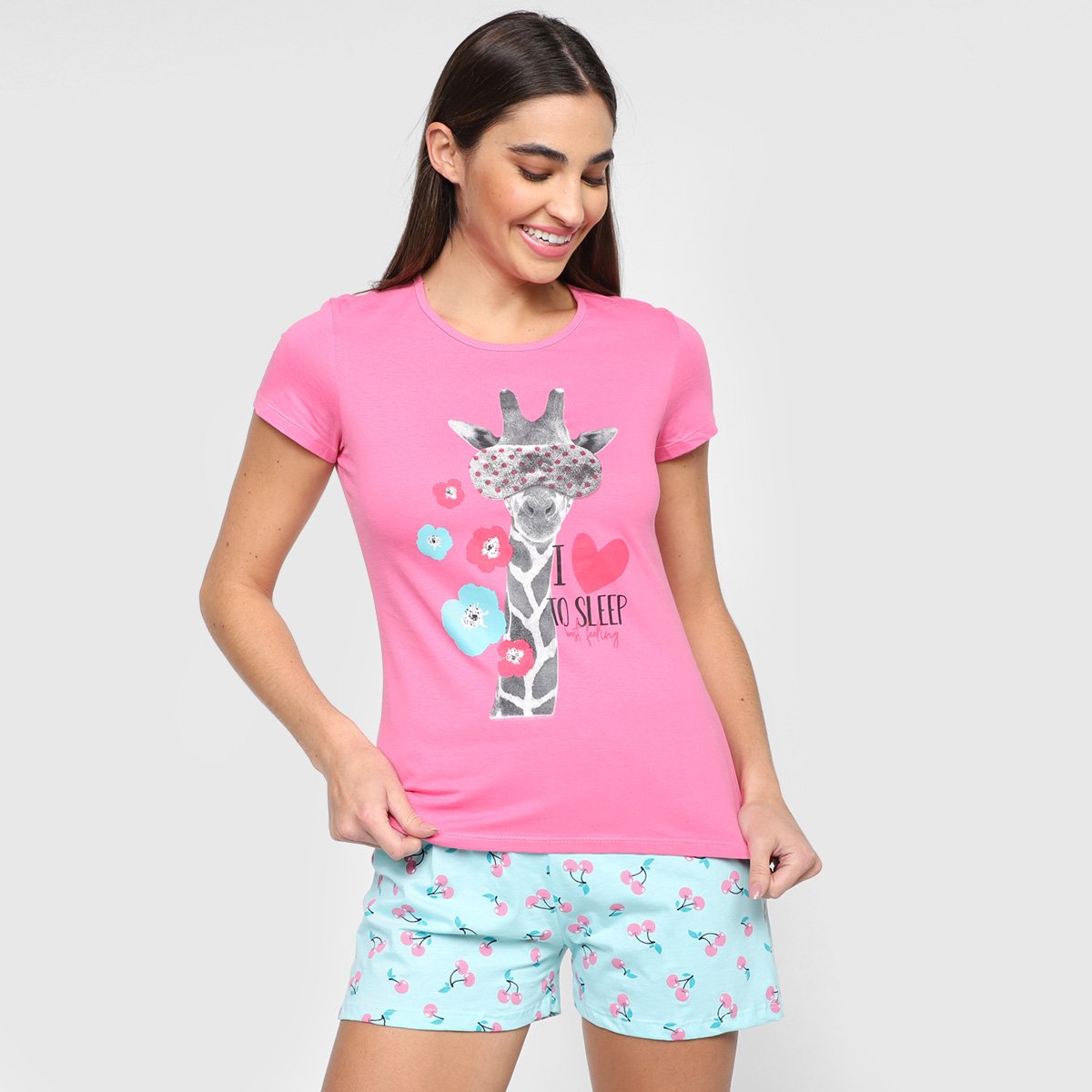 Pijama Malwee Curto Estampado Feminino - Pink Menor preço em Pijama Malwee Curto Estampado Feminino - Pink