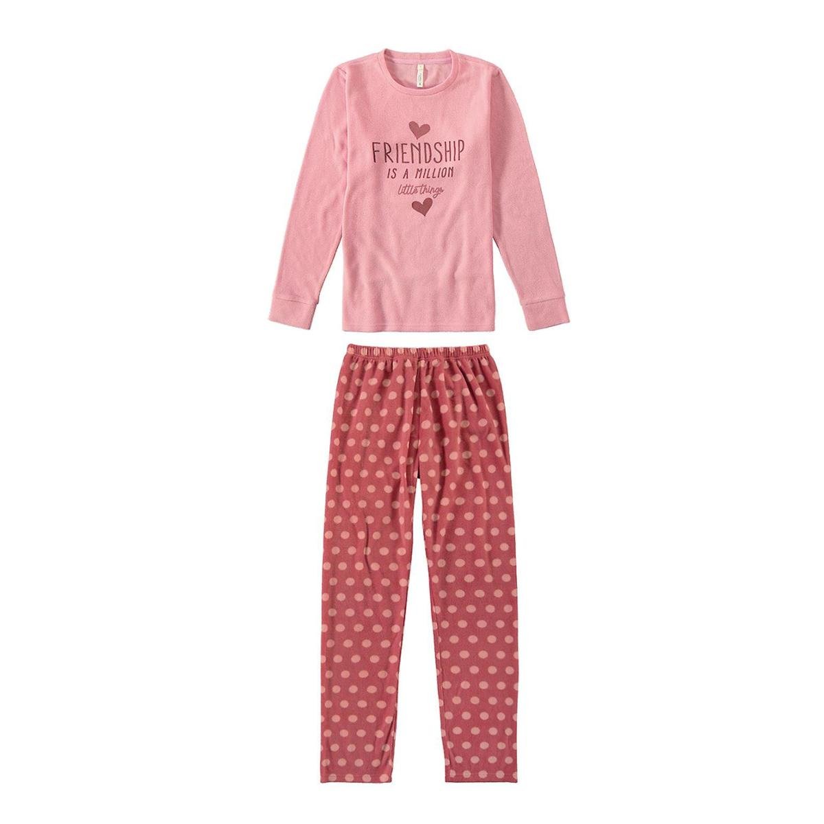 Pijama Malwee Liberta Longo Poás Feminino - Rosa Claro Menor preço em Pijama Malwee Liberta Longo Poás Feminino - Rosa Claro
