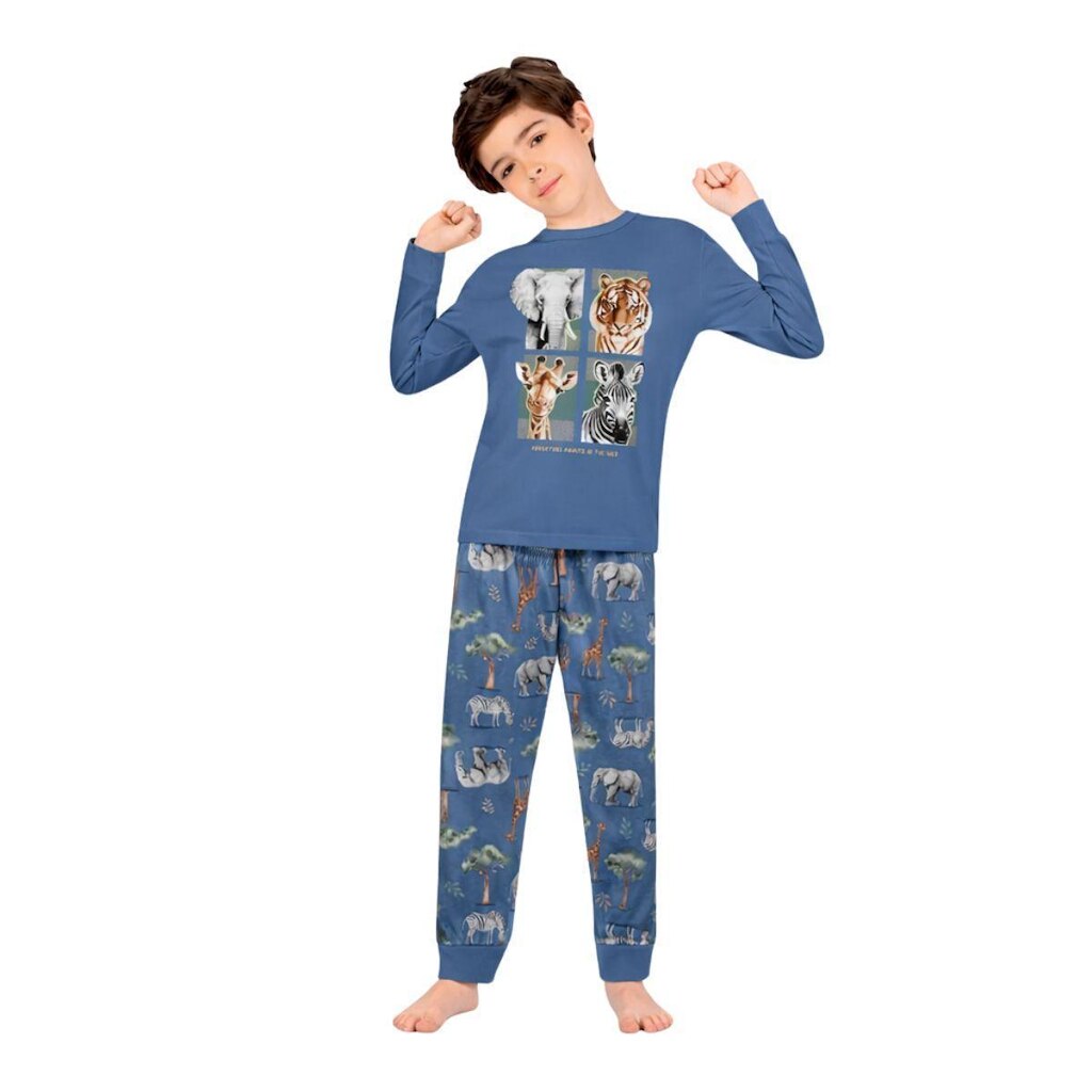 Pijama Manga Longa Infantil Menino Animais Kyly