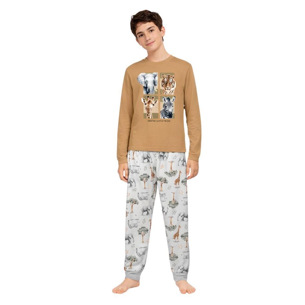 Pijama Manga Longa Juvenil Menino Animais Kyly