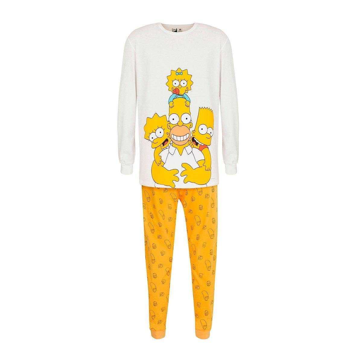 Pijama Manga Longa Masculino Os Simpsons - 56B21BEN9 - Amarelo | Zattini